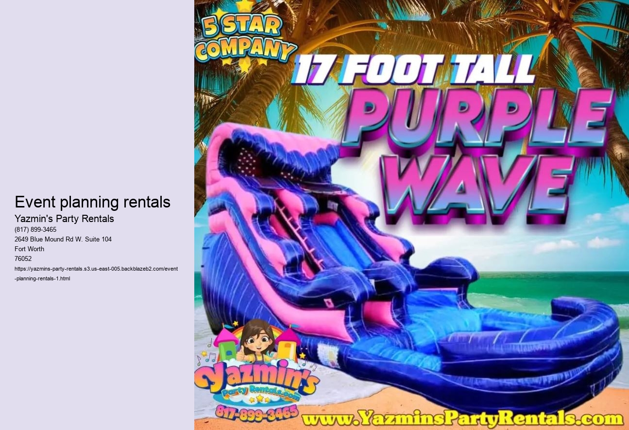 Event planning rentals